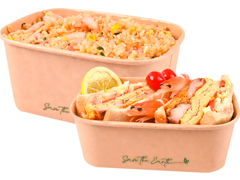 Envase Microondable Rectangular Kraft 500 ml- 16oz