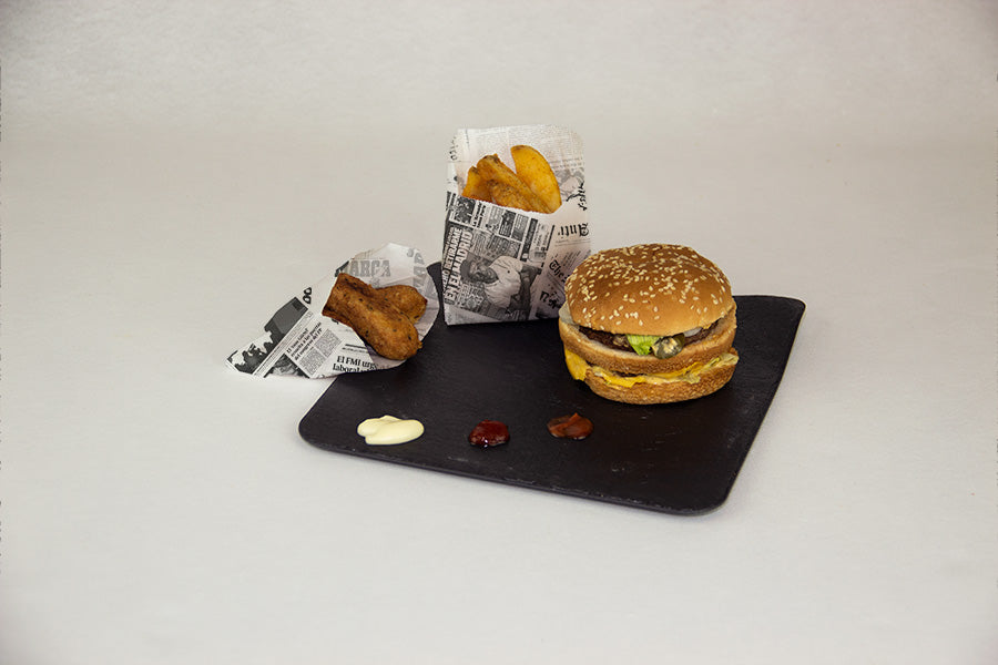 Bolsa Antigrasa Periodico para Patatas/Empanadas/Fritos 9+5x13cm