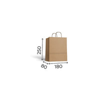 Load image into Gallery viewer, Kraft Bag Flat Handle XS (22+10x29cm)