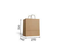 Load image into Gallery viewer, Kraft Bag Flat Handle S1 (26+14x32cm)