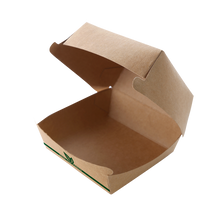 Cargar imagen en el visor de la galería, Caja Kraft Hamburguesa Grande 14x14x8cm