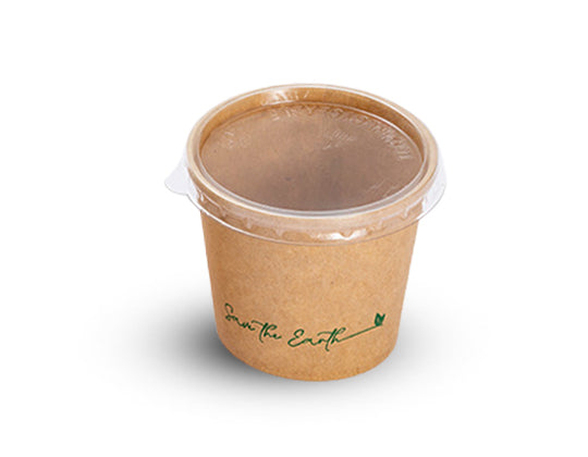 Salsera Cartón Kraft 120ml + Tapa rPet