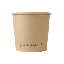 Cargar imagen en el visor de la galería, Envase redondo 26 oz Kraft 750 ml con tapa PP (Combo)