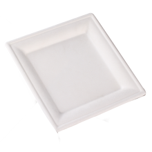 Cargar imagen en el visor de la galería, Plato Cuadrado Caña de Azúcar 26x26cm (250 unid/caja)- (exclusivo online)