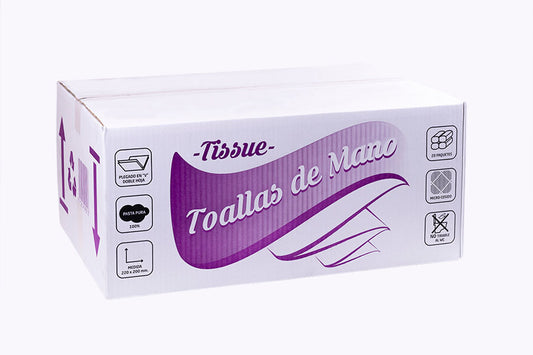 Toalleta Tissue 2 capas 21x22cm 150uds (3000 ud/caja) (exclusivo online)