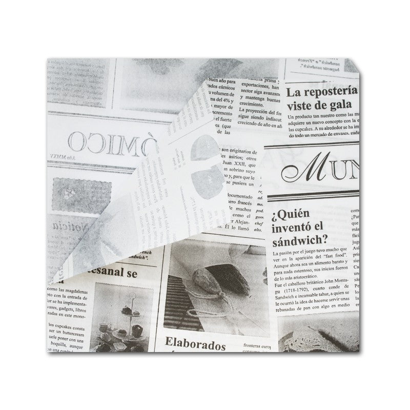 Bolsa Antigrasa Periodico Fast Food 15x15cm