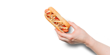 Carica l'immagine nel visualizzatore di Gallery, Scatola Kraft per hot dog/panini XL 26*12*7 cm