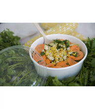 Cargar imagen en el visor de la galería, Ensaladera Blanca Cartón 1500 ml + Tapa rPET Antivaho (200 unid/caja) (exclusivo online)