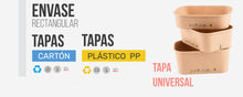 Cargar imagen en el visor de la galería, Tapa Cartón para Envase Microondable Kraft 500/750/1000ml