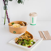 Cargar imagen en el visor de la galería, Plato Cuadrado Caña de Azúcar 26x26cm (250 unid/caja)- (exclusivo online)