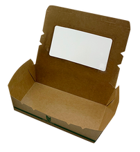 Cargar imagen en el visor de la galería, Caja Kraft con Ventana 2100ml (19,5x14x6,5cm)