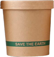 Cargar imagen en el visor de la galería, Sopera Cartón + Tapa Kraft 350ml (Combo)- 12oz