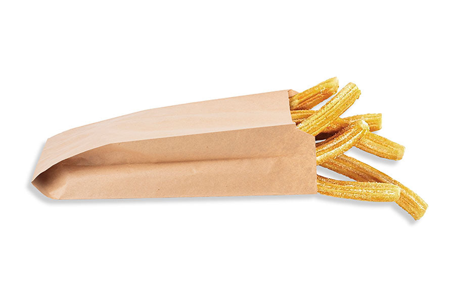 Bolsa Antigrasa Kraft para Churros 18+7x32cm 35gr (1.000 uds./caja) (exclusivo online)