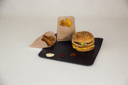 Bolsa Antigrasa Kraft para Patatas/Empanadas/Fritos 14+7x24cm