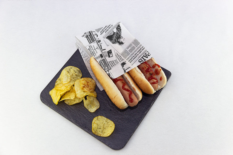 Bolsa Antigrasa Periodico Fast Food 15x15cm