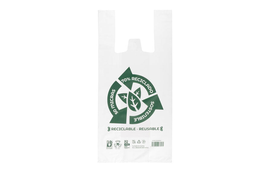 Bolsa Asa Camiseta MEDIANA 42x53cm (50µm) Reciclada 70%