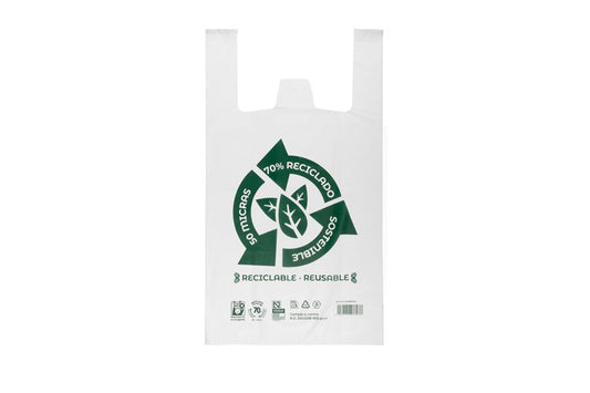 Bolsa Asa Camiseta GRANDE 50x60cm (50µm) Reciclada 70%