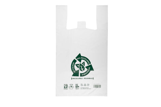 Bolsa Asa Camiseta EXTRA GRANDE 60x70cm (50µm) Reciclada 70% (20pq. x 1kg.) (exclusivo online)