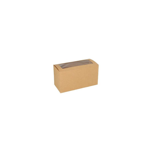 Cajas cupcakes 18,5 x 8,5 x 10 cm con ventana de PLA (para 2 cupcakes) (25 unid/pack)