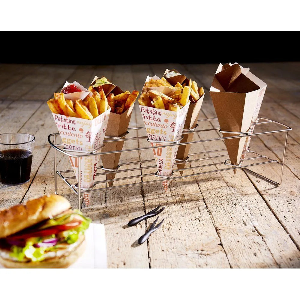 Cono Kraft con espacio para Salsa 20,5x26,5cm