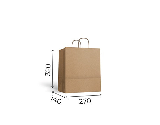 Kraft Bag Flat Handle S1 (26+14x32cm)