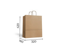 Load image into Gallery viewer, Kraft Bag with Flat Handle M (32+22x26cm)
