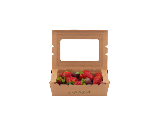 Caja Kraft con Ventana 900ml (15x10x4,5cm)