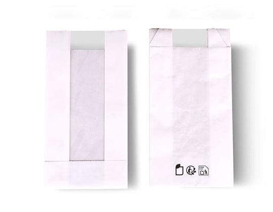 Bolsa blanca con ventana "DELUXE" 50 gsm 11x5x21cm (1000 unid/caja)-(exclusivo online)