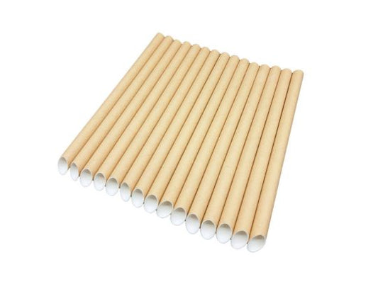 Pajitas Cartón Kraft 12mm x 21cm (Extra-Gruesas) (2500 unid/caja) (exclusivo online)