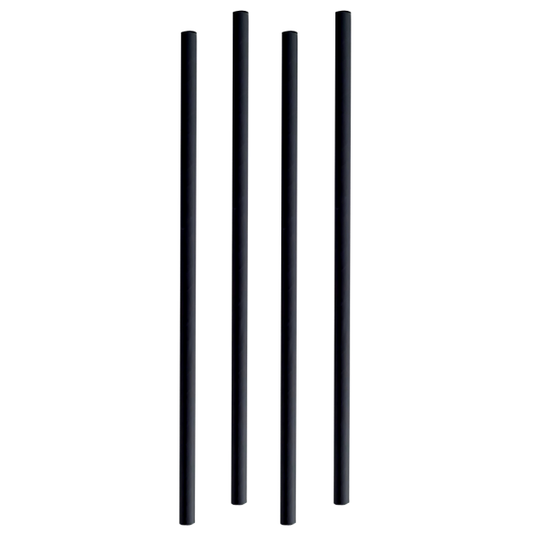 Pajitas Cartón Negras 6mm x 20cm (Delgadas) (pack con 100 unid/ caja con 10000 unid)