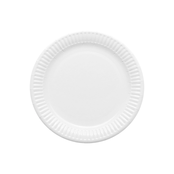 Plato Cartón Laminado Blanco 18 cm