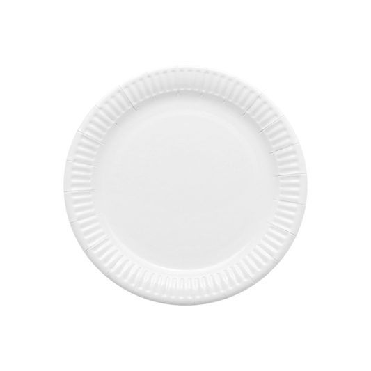 Plato Cartón Laminado Blanco 18 cm