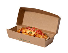 Carica l'immagine nel visualizzatore di Gallery, Scatola Kraft per hot dog/panini XL 26*12*7 cm
