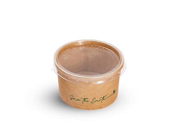 Salsera Cartón Kraft  90ml + Tapa rPet