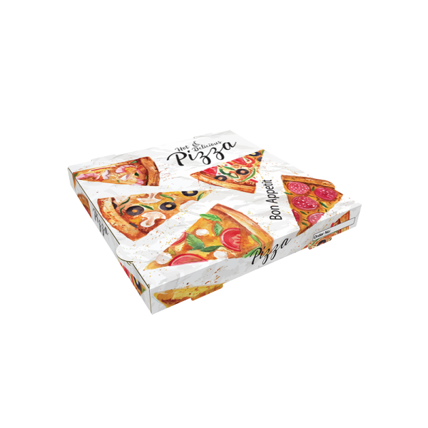 Caja Pizza Decorada  26x26x3,5cm