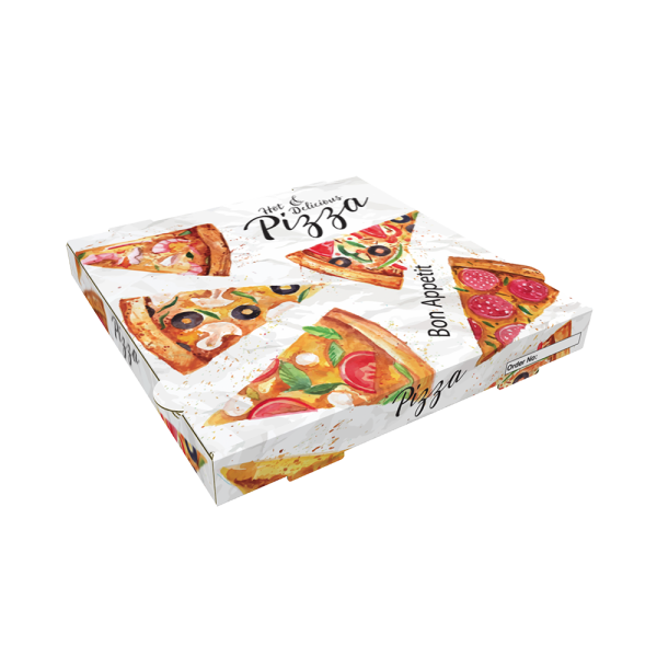 Caja Pizza Decorada 33x33x3,5cm
