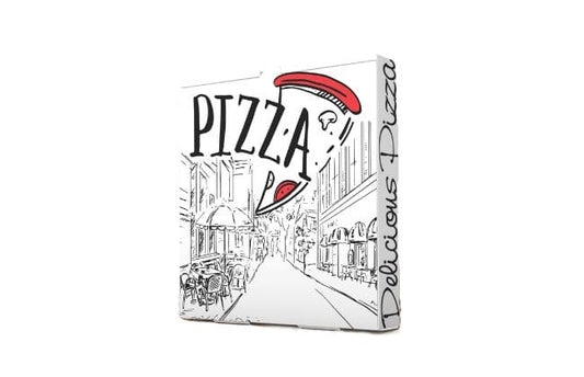 Caja Pizza Decorada 33x33x3,5cm (100 unidades)