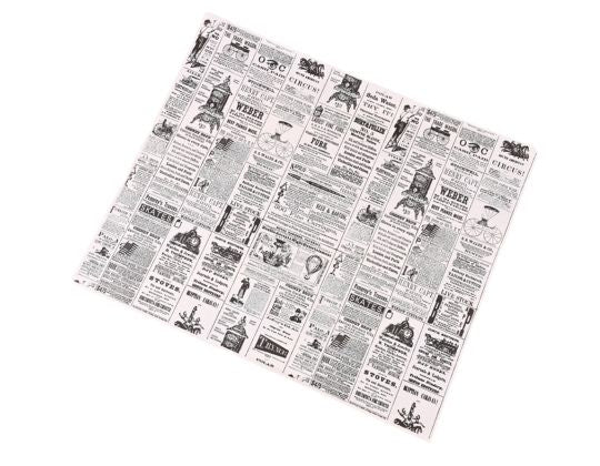Papel Antigrasa News Blanco 20x25cm (500 unid/pack)