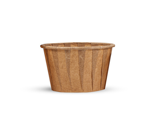 Salsera Kraft papel plisado 60ml (3000 unid/caja) (exclusivo online)