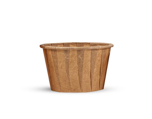 Salsera Kraft papel plisado 60ml (3000 unid/caja) (exclusivo online)
