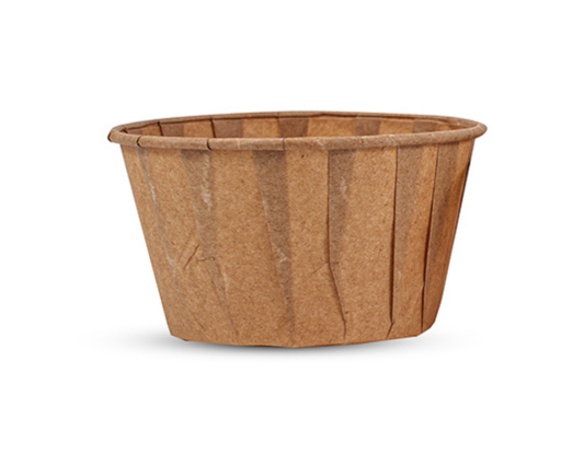 Salsera Kraft papel plisado 100ml (3000 unid/caja) (exclusivo online)