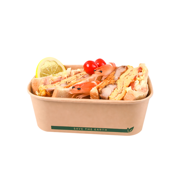 Envase Microondable Rectangular Kraft 750 ml- 25oz