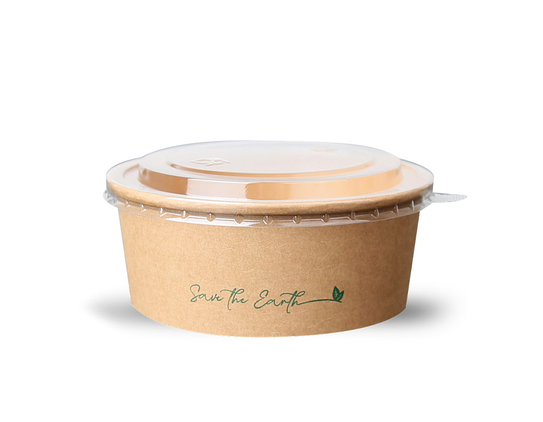 Ensaladera Cartón 750 ml + Tapa rPET Antivaho