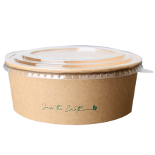 Load image into Gallery viewer, Cardboard Salad Bowl 1100 ml + rPET Anti-Fog Lid (200 units/box)
