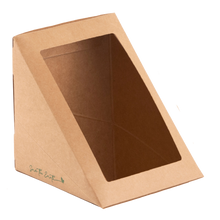 Cargar imagen en el visor de la galería, Caja Sándwich Triple con Ventana 123 x 123 x 82 mm (400 unid/caja)-(exclusivo online)
