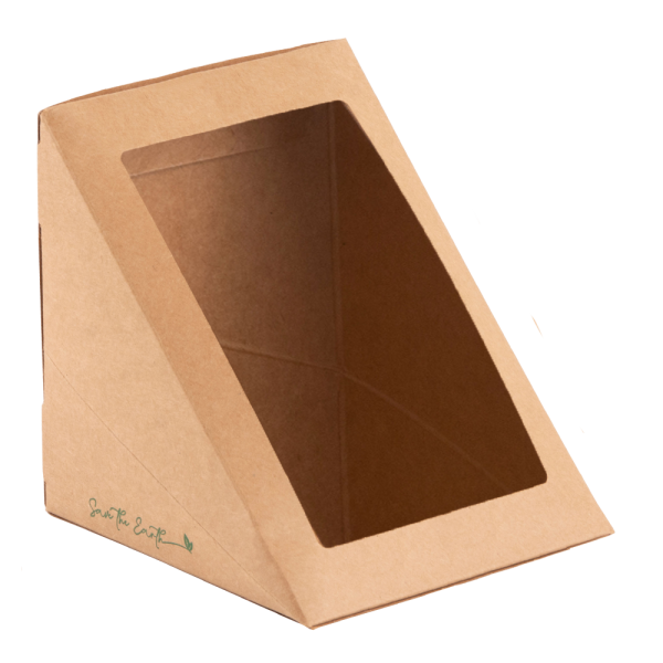 Caja Sándwich Triple con Ventana 123 x 123 x 82 mm (400 unid/caja)-(exclusivo online)