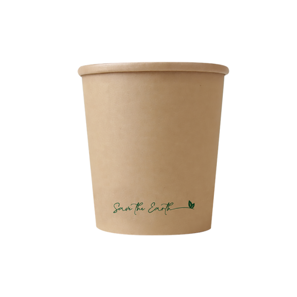 Envase redondo 16 oz Kraft 500 ml con tapa PP (Combo)