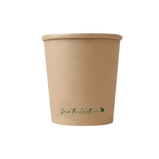 Envase redondo 16 oz Kraft 500 ml con tapa PP (Combo)