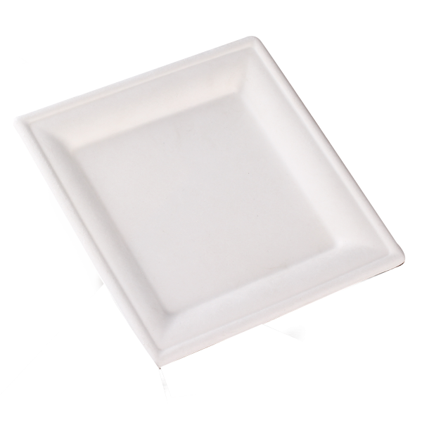 Plato Cuadrado Caña de Azúcar 20x20cm (500 unid/caja)- (exclusivo online)