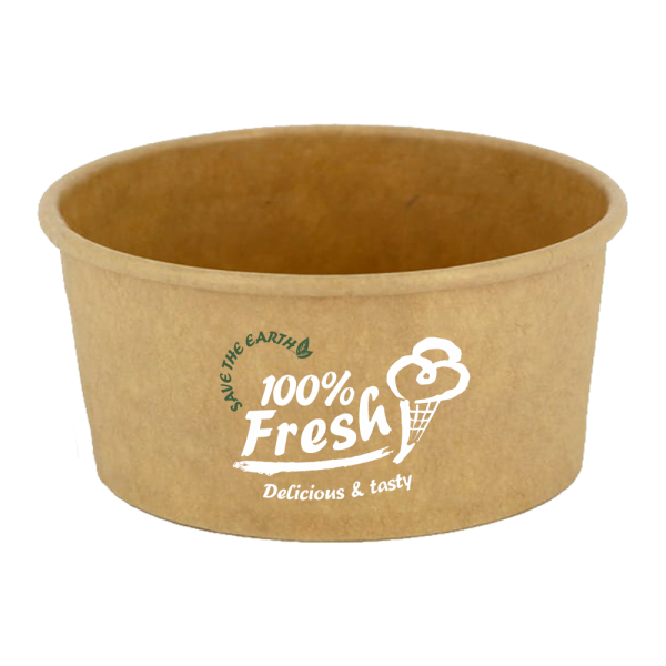 Tapa Cúpula con Agujero para Tarrina Helado Blanca/Kraft 180 y 240ml